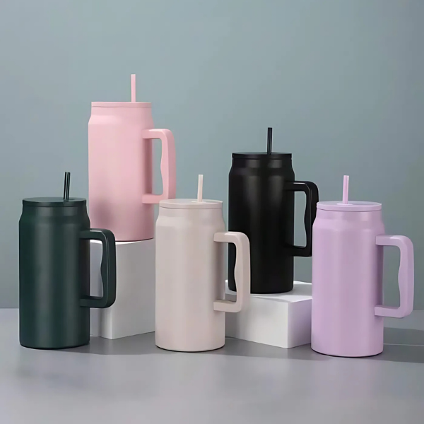 50oz Insulated Steel Tumbler with Straw – Large Capacity