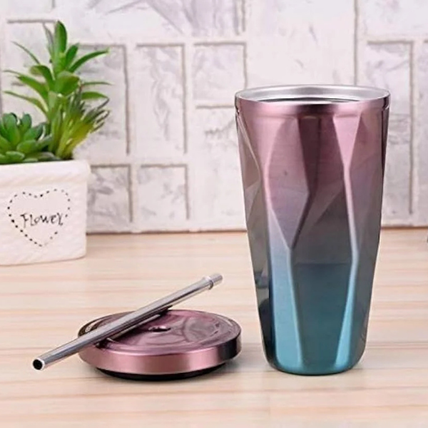 Rainbow Stainless Steel Mug – Insulated Glass-Style Cup (Black Unavailable)
