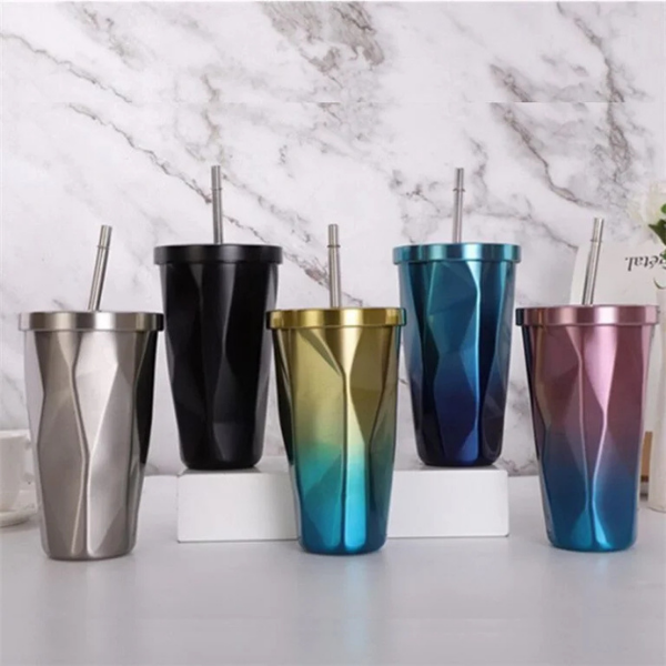 Rainbow Stainless Steel Mug – Insulated Glass-Style Cup (Black Unavailable)