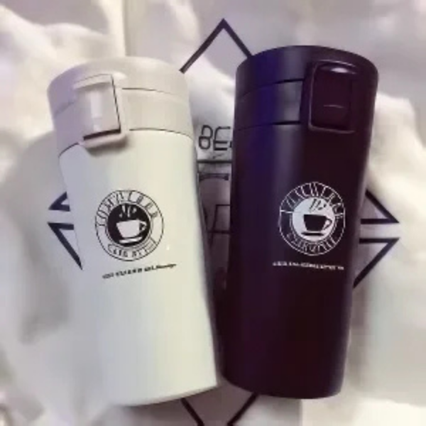380ml Vacuum Coffee Cup – Stainless Steel Insulated Travel Mug with Lock Lid