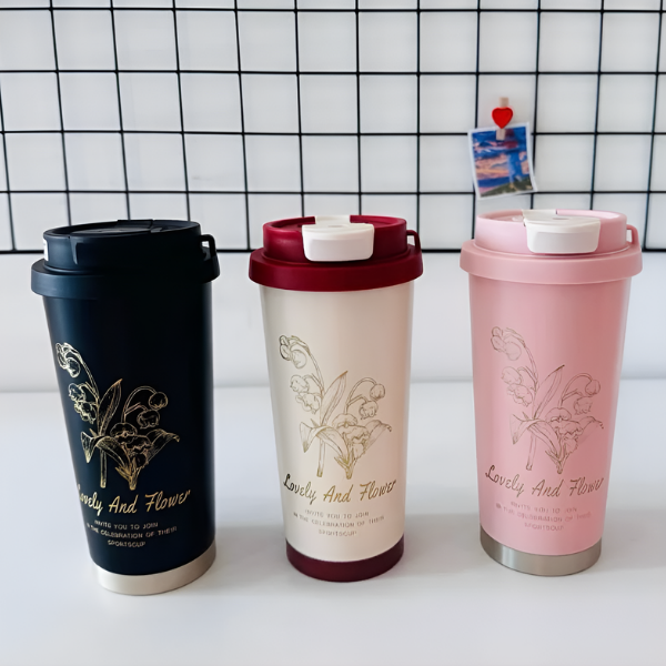 Lovely & Floral Insulated Coffee Tumbler – 500ml, Stylish & Leakproof