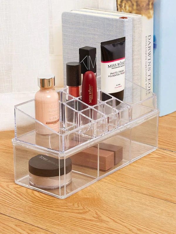 Acrylic Makeup Organizer – Transparent Cosmetic Storage Box with Drawers