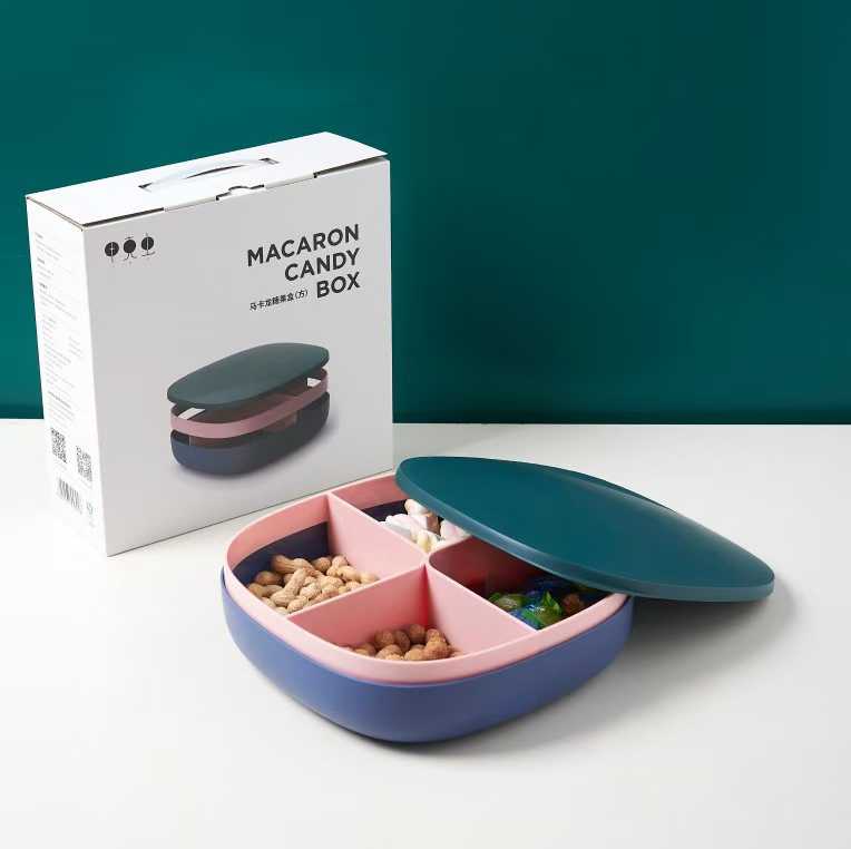 4-Portion Dry Fruit Box – ABS Plastic Storage Organizer with Lid