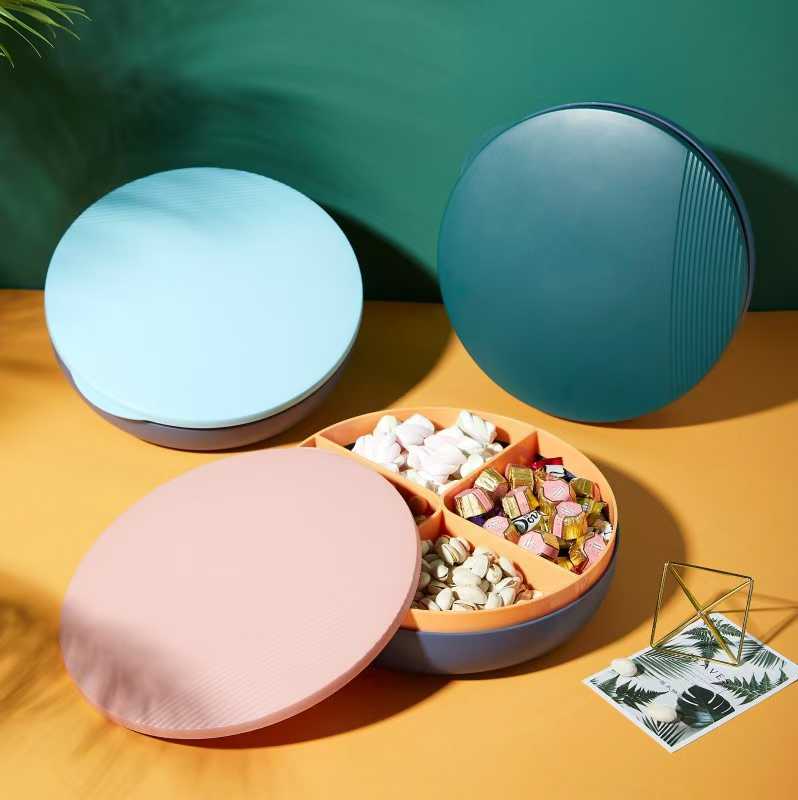 4-Portion Dry Fruit Box – ABS Plastic Storage Organizer with Lid