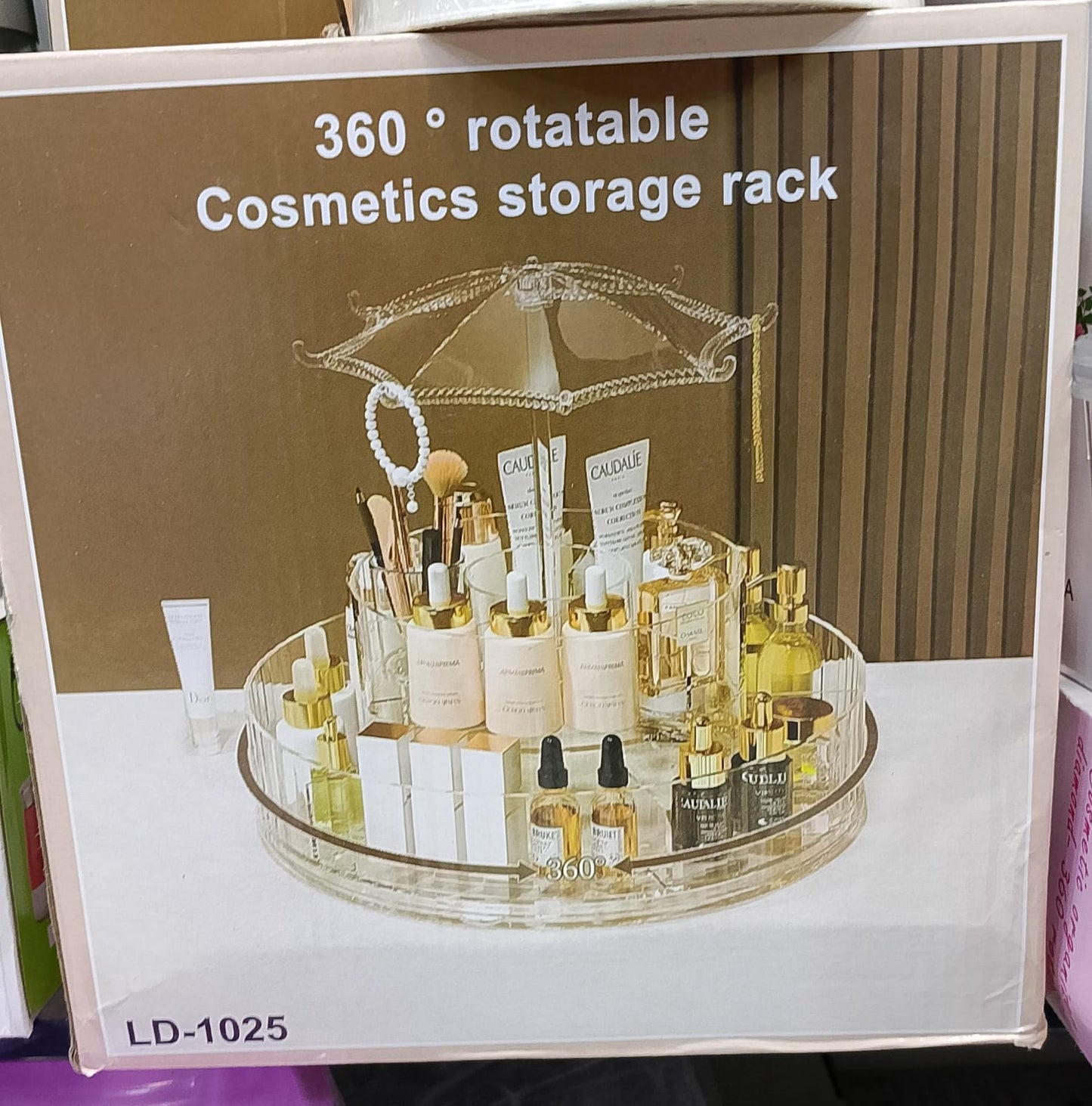 New 360° Acrylic Revolving Cosmetic Organizer – Rotating Makeup Storage Stand