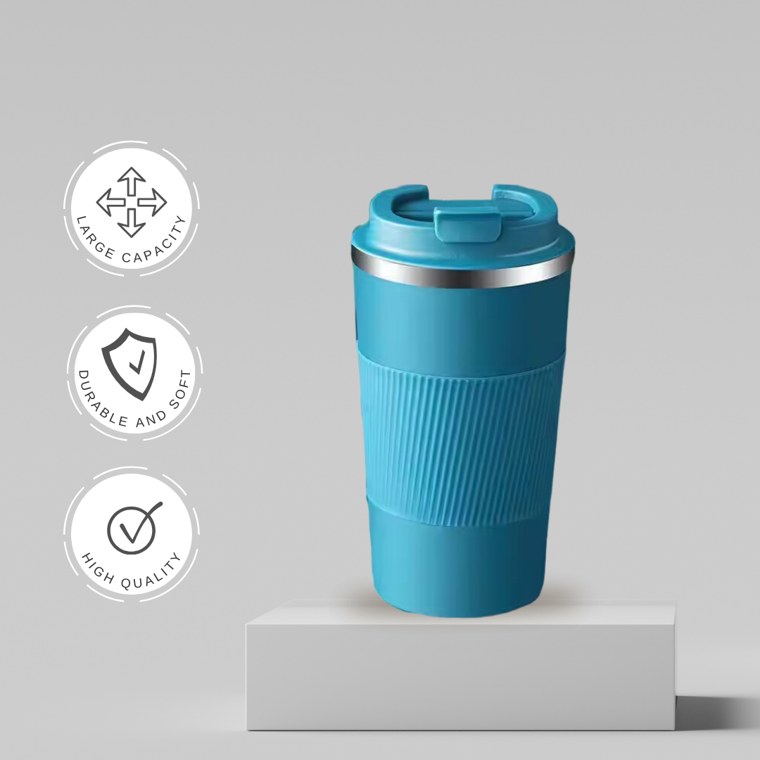 17oz/510mL Thermos Coffee Cup | Double-Walled | Leak-Proof & Insulated