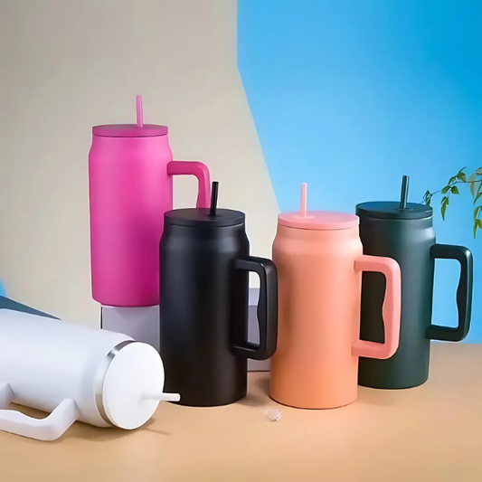 50oz Insulated Steel Tumbler with Straw – Large Capacity