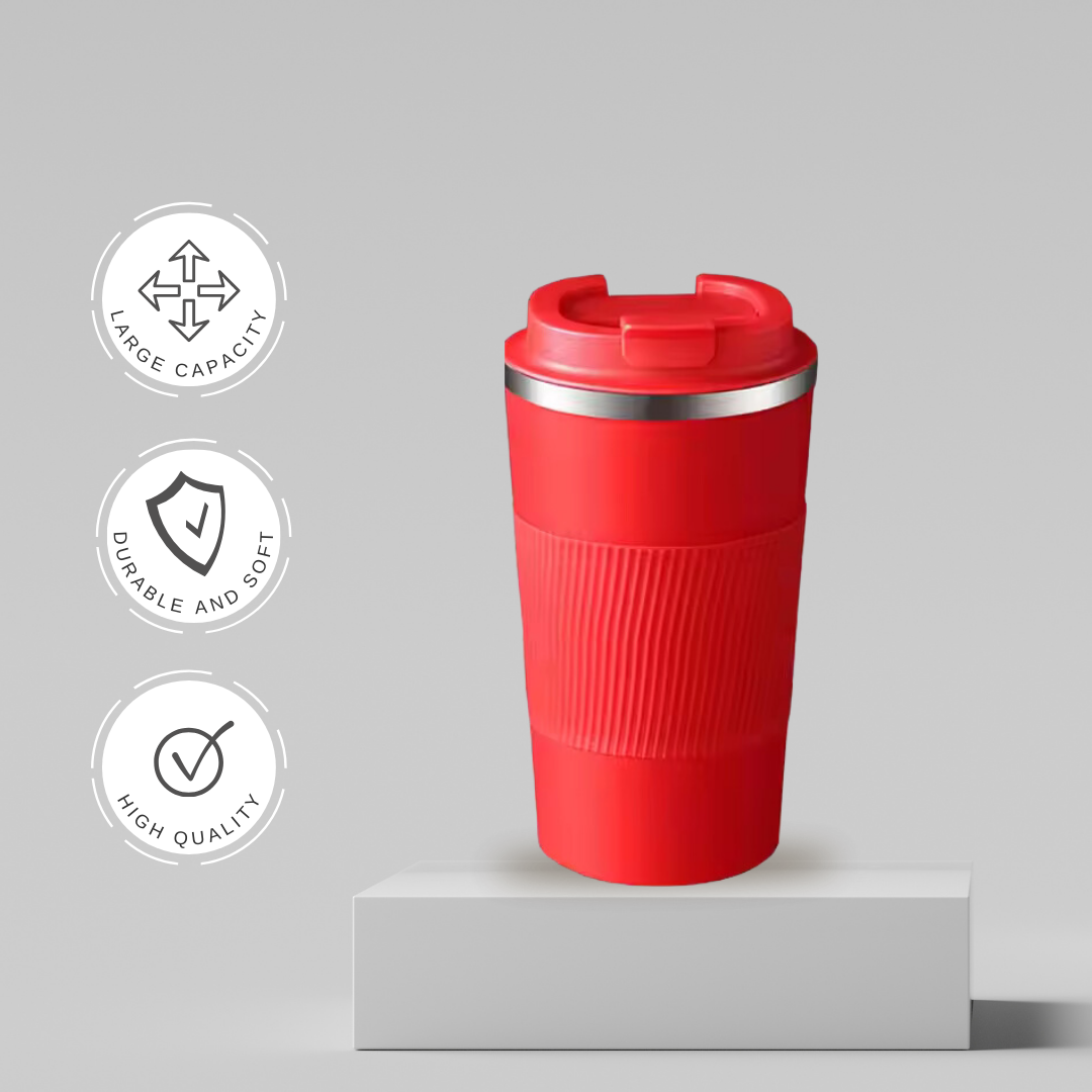 17oz/510mL Thermos Coffee Cup | Double-Walled | Leak-Proof & Insulated