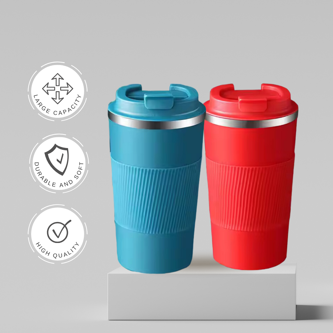 17oz/510mL Thermos Coffee Cup | Double-Walled | Leak-Proof & Insulated