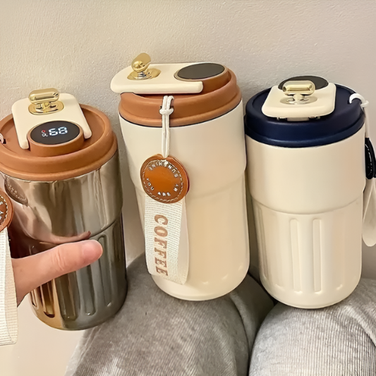 Smart Temperature Display Coffee Mug – Stainless Steel, Insulated, Leakproof