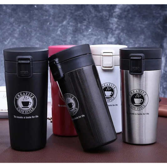380ml Vacuum Coffee Cup – Stainless Steel Insulated Travel Mug with Lock Lid