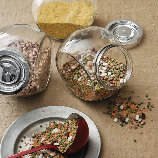 Glass Jar Set – Pack of 3 Premium Storage Jars with Lids