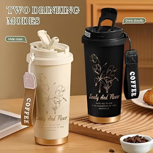 Lovely & Floral Insulated Coffee Tumbler – 500ml, Stylish & Leakproof