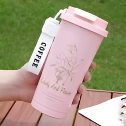 Lovely & Floral Insulated Coffee Tumbler – 500ml, Stylish & Leakproof