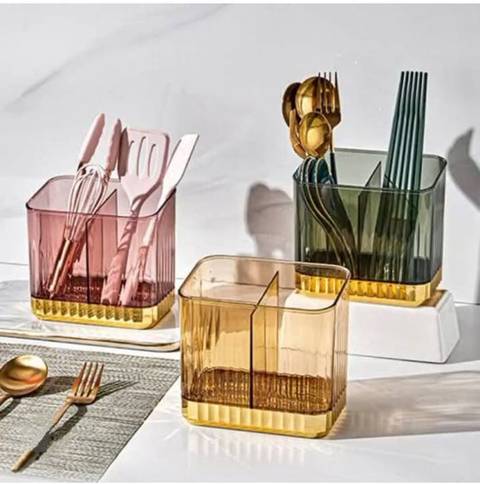 Elegant Acrylic Spoon Holder – Transparent Kitchen Organizer Stand