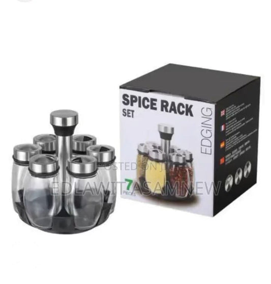 Revolving Spice Rack – 360° Rotating Organizer with Spice Jars