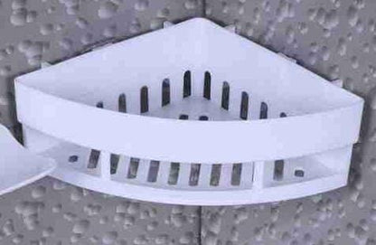 Adhesive ABS Plastic Corner Rack – Medium Size Wall-Mounted Storage Shelf