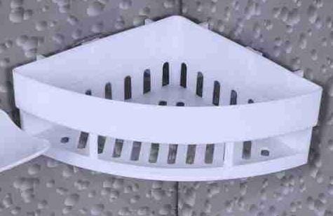 Adhesive ABS Plastic Corner Rack – Medium Size Wall-Mounted Storage Shelf