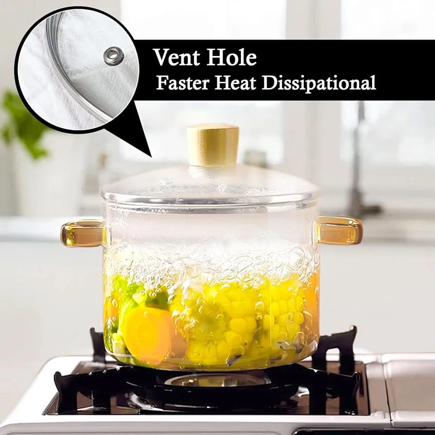 Borosilicate Glass Casserole with Lid – 3500ML Large Capacity, Oven & Microwave Safe
