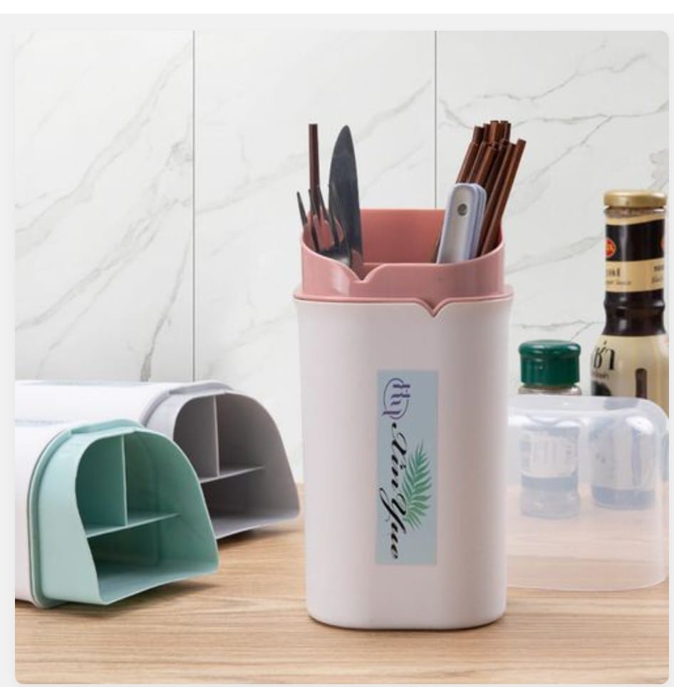 Multi-Purpose Spoon & Brush Holder with Cap – Hygienic Kitchen Organizer