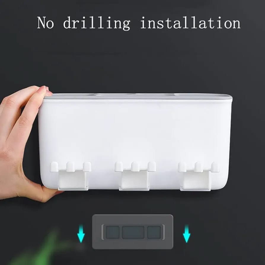 Wall-Mounted Adhesive Toothbrush Holder – Space-Saving & Hygienic Storage