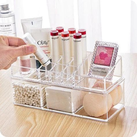 Acrylic Makeup Organizer – Transparent Cosmetic Storage Box with Drawers