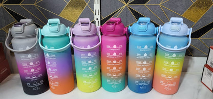 3-in-1 Motivational Water Bottle – 1200ml Multi-Layered Hydration Bottle (Plastic)
