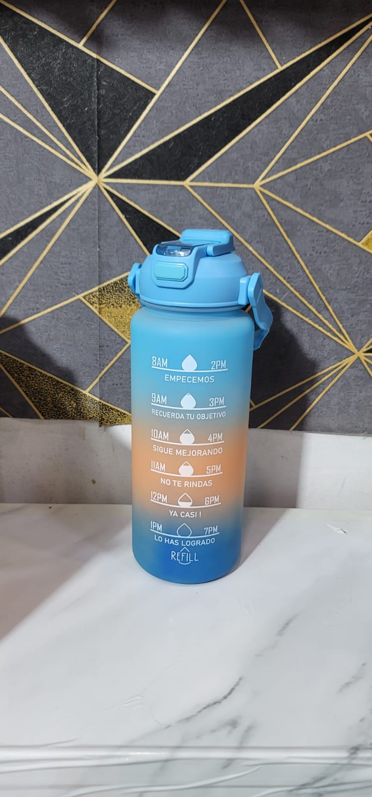 3-in-1 Motivational Water Bottle – 1200ml Multi-Layered Hydration Bottle (Plastic)