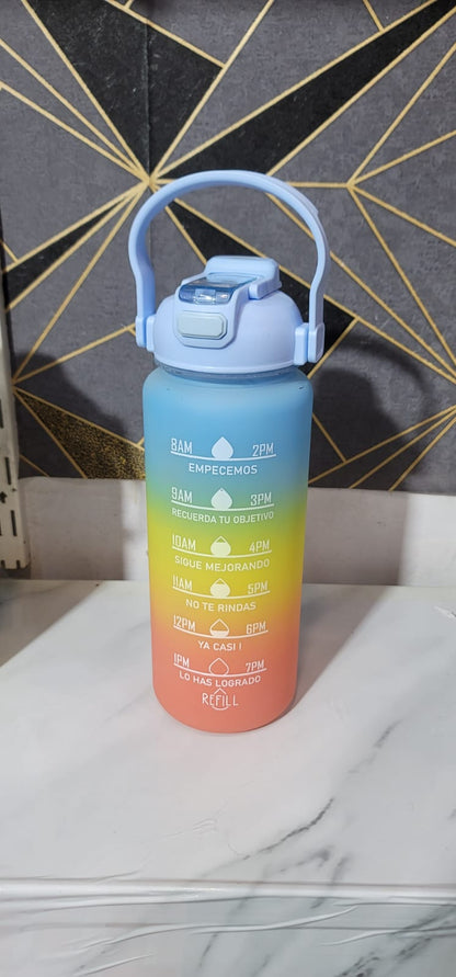 3-in-1 Motivational Water Bottle – 1200ml Multi-Layered Hydration Bottle (Plastic)
