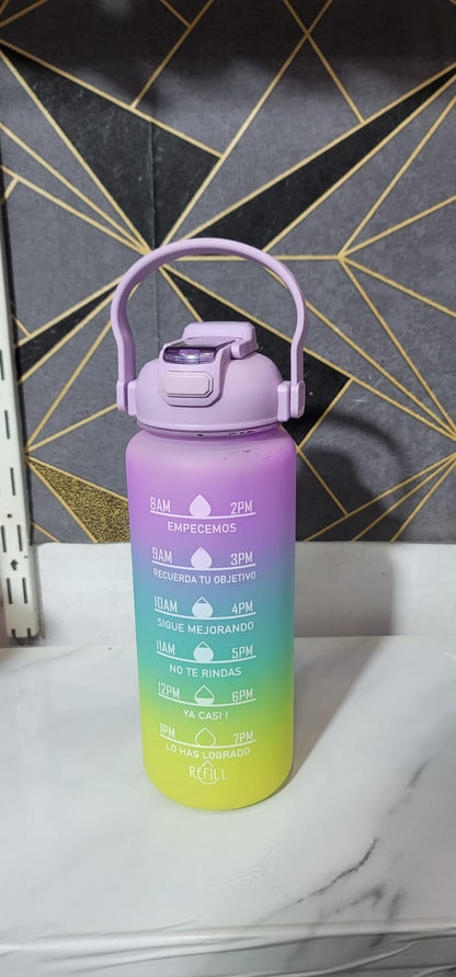 3-in-1 Motivational Water Bottle – 1200ml Multi-Layered Hydration Bottle (Plastic)