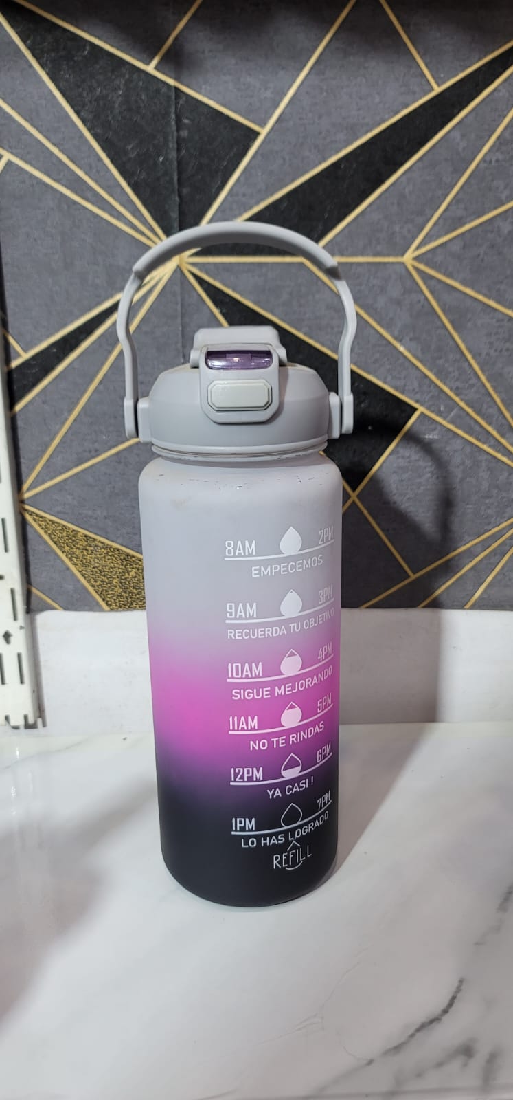 3-in-1 Motivational Water Bottle – 1200ml Multi-Layered Hydration Bottle (Plastic)