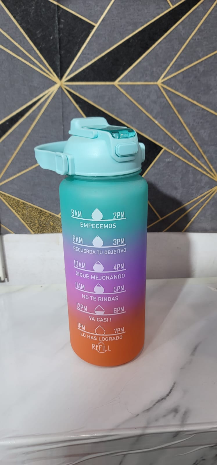 3-in-1 Motivational Water Bottle – 1200ml Multi-Layered Hydration Bottle (Plastic)